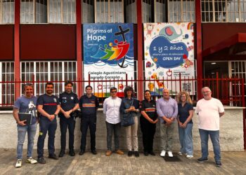 Simulacro de evacuación en un colegio de Guadalajara